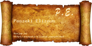 Peszeki Elizeus névjegykártya